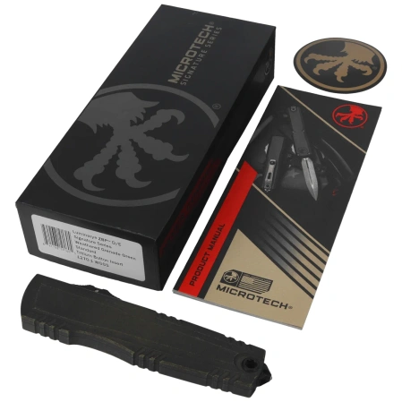 Nóż automatyczny OTF Microtech Luminary ZBP D/E Signature Weathered Grenade Green Aluminium, Weathered Grenade Green M390MK by Tony Marfione (1270-1WGGS)