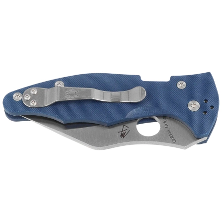 Spyderco Yojimbo 2 Knife Cobalt Blue G10, Satin CPM SPY27 by Michael Janich (C85GPCBL2)