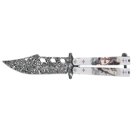 Nóż motylek Martinez Albainox Balisong White Templar 3D Design Steel, 3D Design 3Cr13Mov (02268)