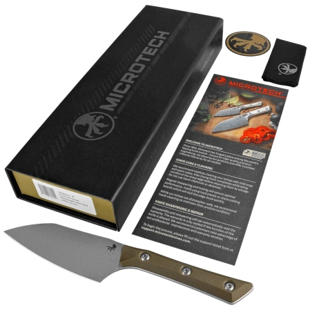 Nóż kuchenny Microtech Santoku 4.2'' OD Green G10, Stonewashed M390MK (3300-10OD)