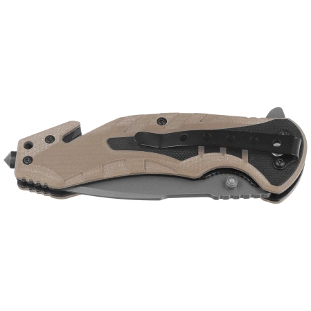 Nóż składany ratowniczy K25 RK-18318 Tan/Black G10, Titanium 7Cr17Mov