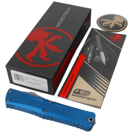 Nóż automatyczny OTF Microtech Combat Troodon Gen III S/E Blue Aluminium, Apocalyptic M390MK by Tony Marfione (1143-10APBL)