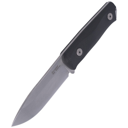 LionSteel Bushcraft Knife Black G10, Stone Washed Sleipner by Molletta (B41 GBK)