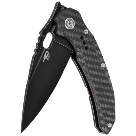 Bestech Exploit Black Titanium/CF, Black Stonewashed CPM S35VN by Todd Knife and Tool (BT2005G)