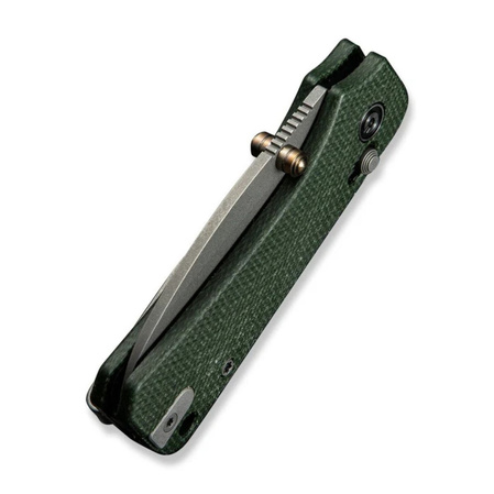 Civivi Baby Banter 2 Knife Green Canvas Micarta, Gray Stonewashed Nitro-V by Ben Petersen (C23074-3)