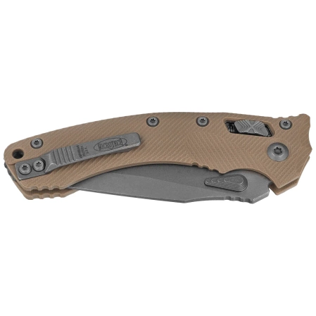 Nóż składany Microtech Amphibian Ram-Lok S/E Fluted Tan G-10, Apocalyptic P/S M390MK by Tony Marfione (137RL-11APFLGTTA)