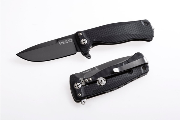 Nóż składany LionSteel SR22A Black Aluminum, Black Sleipner by Molletta (SR22A BB)