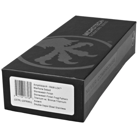 Nóż składany Microtech Marfione Select Amphibian Ram-Lok S/E Stonewashed Frag Pattern Titanium, Stonewashed M390MK by Tony Marfione (137RL-10FRMS1)