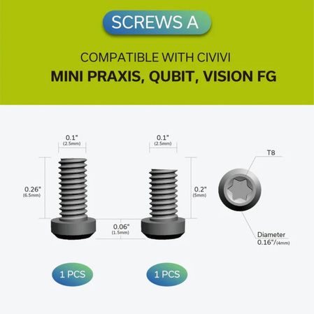 Civivi Gray Titanium Pocket Clip with 2 Pair Gray Titanium Screws for WE, Civivi Knives (T003D)