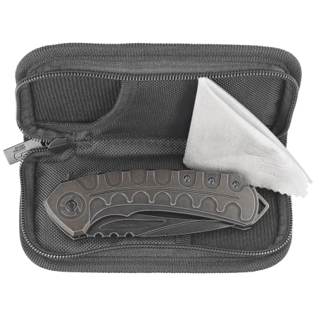 Bestech Buwaya Black Titanium, Black Stonewashed M390 by Kombou Knife (BT2203C)