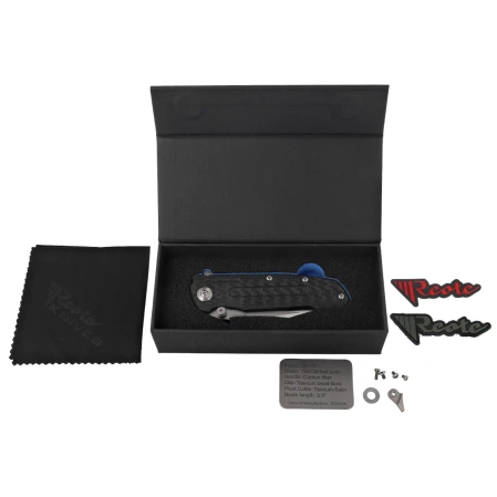 Reate District 9 V2 Knife Bead Blast Titanium/Carbon Fiber, Satin 154CM (9D-V2 TBB SAT)