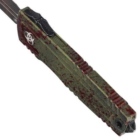 Microtech Luminary ZBP D/E Signature OTF Knife Outbreak Aluminum, Outbreak M390MK by Tony Marfione (1270-1OBSD)