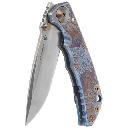 Nóż składany Spartan Blades Harsey Folder Angel Blue Titanium, Bronze HW, Satin MagnaCut by William W. Harsey (SF5ANGL)
