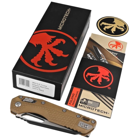 Nóż składany Microtech MSI S/E Ram-Lok Dark Earth Tri-Grip Polymer, Black/Bead Blasted M390MK by Tony Marfione (210T-1PMDE)