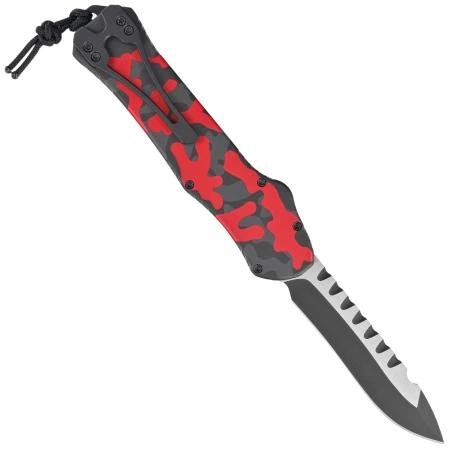 Heretic Knife Hydra R/E Red Camo Aluminum, Black/Satin MagnaCut by Tony Marfione Jr.