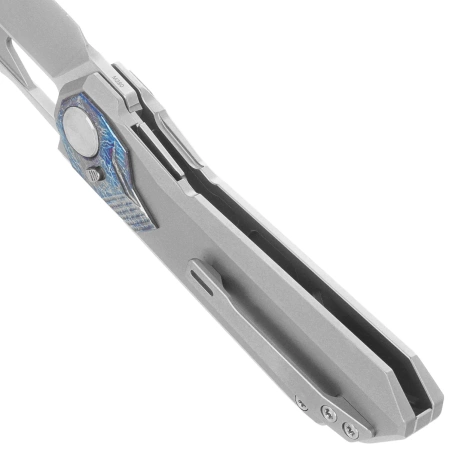 Remette RT-Peregrine Falcon Knife Gray/Thunder Lightning Titanium, Hand Fine Grinding Pearlescent M390 (RTT1-GX)