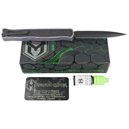 Heretic Knife Cleric II D/E Gray Aluminum, Black DLC MagnaCut by Tony Marfione Jr.