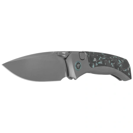 Remette RT-Steed Knife Gray Titanium/Black-Blue Carbon Fiber, Pearlescent M390 (RTWS-TB)