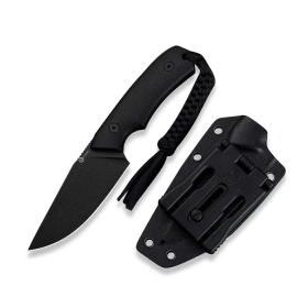 Civivi Gander Knife Black Canvas Micarta, Black Stonewashed 14C28N by Matt Gentry (C24058B-2)