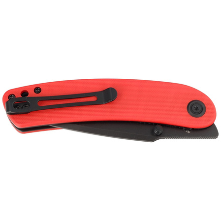 Kubey Knife Momentum Red G10, Dark Stonewashed AUS-10 by Sherif Manganas (KU344I)