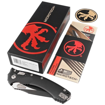 Nóż składany Microtech Amphibian Ram-Lok S/E Black Fluted Aluminium, Black M390MK by Tony Marfione (137RL-1FL)
