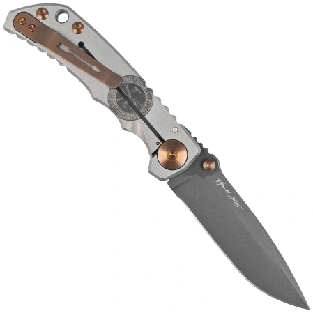 Spartan Blades Harsey Folder ''Crusaform'' Titanium, Black MagnaCut by William W. Harsey (SF5 Custom Crusaform)