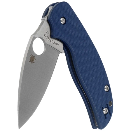 Spyderco Sage 5 Cobalt Blue G10 Knife, Satin CPM SPY27 by Sal Glesser (C123GPCBL)