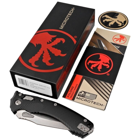 Microtech Amphibian Ram-Lok S/E Fluted Black Aluminium, Stonewashed M390MK by Tony Marfione (137RL-10FL)