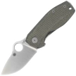 Nóż składany Spyderco SpyNano Flash Batch Green Canvas Micarta/Titanium, Satin M398 (C268MTIP)