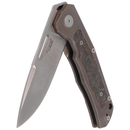 LionSteel Q4ttro Knife Bronze Titanium/Fat Carbon, Satin MagnaCut by Molletta (Q4 BR)