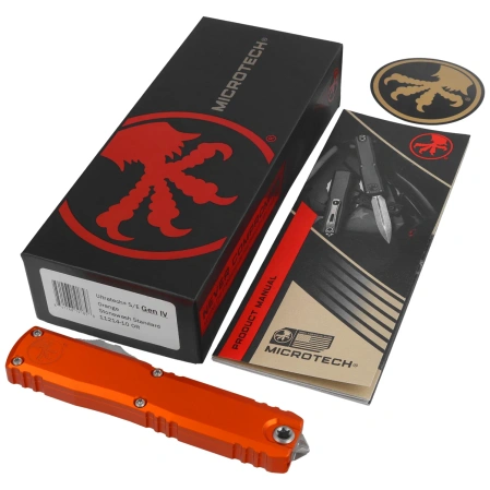 Nóż automatyczny OTF Microtech Ultratech Gen IV S/E Orange Aluminium, Stonewashed M390MK by Tony Marfione (11214-10OR)