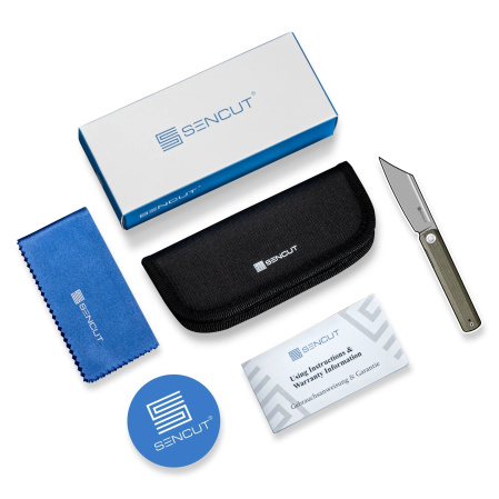 Sencut Slashkin Knife Black G10, Satin D2 (S20066-1)