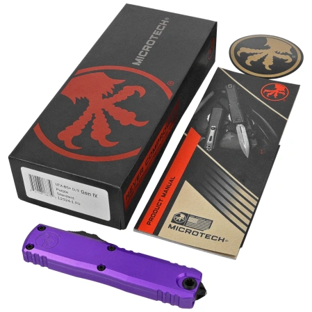 Nóż automatyczny OTF Microtech UTX-85 Gen IV D/E Purple Aluminium, Black M390MK by Tony Marfione (12324-1PU)