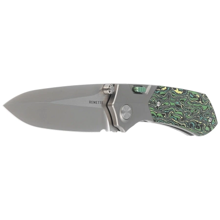 Nóż składany Remette RT-Meteor Gray Titanium/Toxic Storm Carbon Fiber, Pearlescent M390 (RTPT-C )