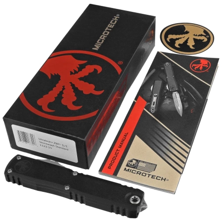 Nóż automatyczny OTF Microtech Ultratech Gen III ZBP D/E Black Aluminium, Stonewashed M390MK by Tony Marfione (1122-10)