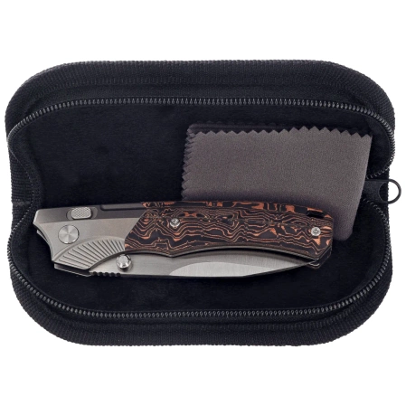 Remette WD107-TB Knife Gray Titanium/Carbon Fiber, Hand Grinding Satin M390 (WD107-TB)