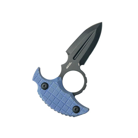 Nóż Kubey Cavy Blue Micarta, Blackwashed 14C28N by MUZI Design (KU403C)