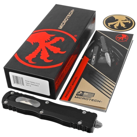 Microtech Dirac Delta D/E OTF Knife Black Aluminum, Satin M390 by Tony Marfione (227-4)