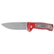 LionSteel Skinny Knife Red Aluminum/Black Canvas Micarta, Stonewashed MagnaCut by Molletta (SK01A RS)