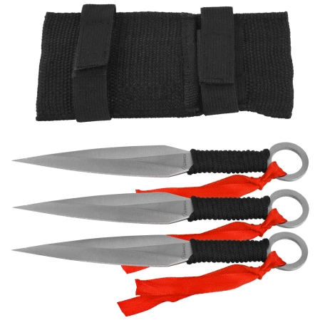Martinez Albainox 31801 Throwing Knife Set 3 pcs. Black Paracord, Satin 3Cr13Mov