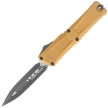 Microtech Combat Troodon Gen III D/E OTF Knife Tan Aluminum, Black M390MK by Tony Marfione (1142-1TA)
