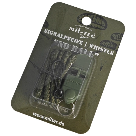 Mil-Tec No Ball Alarm Whistle, Olive (16328100)