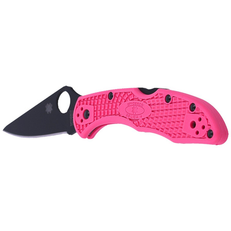 Spyderco Delica 4 FRN Pink, Black Blade Plain CPMS30V knife (C11FPPNS30VBK)