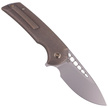 WE Knife Mini Malice Bronze Titanium, Silver Bead Blasted CPM 20CV by Ferrum Forge (WE054BL-4)