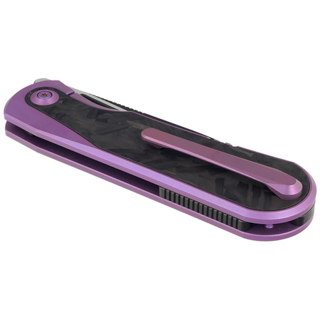 Nóż składany WE Knife Baloo Purple Titanium / Shredded Carbon Fiber, Black Stonewashed CPM 20CV by Ostap Hel (WE21033-3)