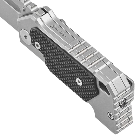 Nóż składany Midgards Messer The Utgard Nano Gray Stainless Steel/Black G10, Bead Blasted CPM D2 by Janosch Jensen (MM011)