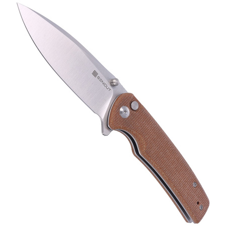Sencut Knife Sachse Brown Micarta, Satin 9Cr18MoV (S21007-3)