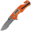 BlackFox Demand Rescue Knife Orange Aluminum, Stonewashed D2 (BF-784 OR)