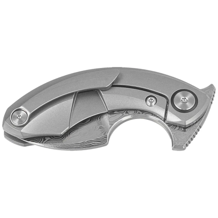 Bestech Strelit Grey Titanium Knife, Damascus by Ostap Hel (BT2103G)