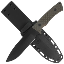 Spartan Blades Damysus Knife Green Canvas Micarta, Black 1095 Cro-Van by Curtis Iovito (SBSL003BKGR)